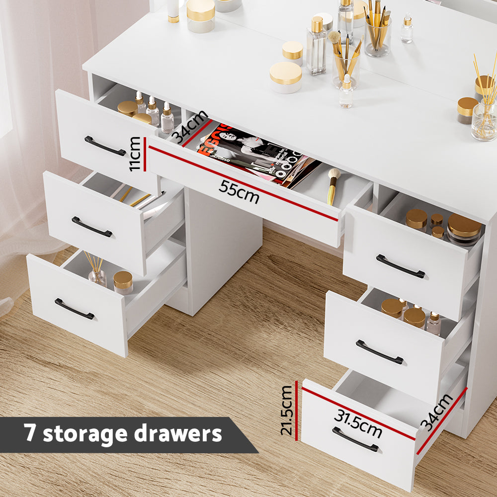 Gold Coast Hollywood LED Dressing Table Set with Mirror & Stool