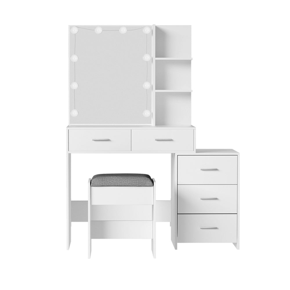 Bondi Hollywood LED Dressing Table Set with Mirror & Stool