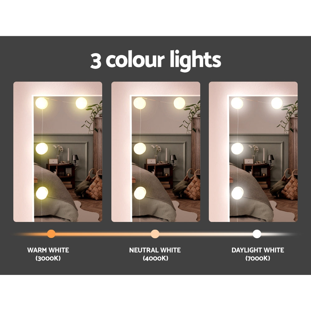Bondi Hollywood LED Dressing Table Set with Mirror & Stool