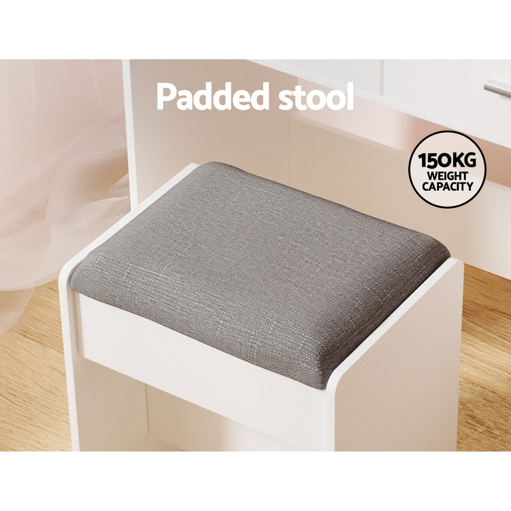Bondi Hollywood LED Dressing Table Set with Mirror & Stool