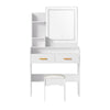 OZ LED Dressing Table Set with Mirror & Stool – White Finish
