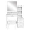 Coogee Deluxe Dressing Table Set with Mirror & Stool – White Melamine