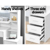 Coogee Deluxe Dressing Table Set with Mirror & Stool – White Melamine