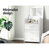 Bane 2-in-1 Bedside Dressing Table Set with Hidden Mirror & Stool – White Finish
