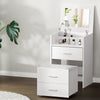 Bane 2-in-1 Bedside Dressing Table Set with Hidden Mirror & Stool – White Finish