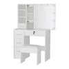 Byron Hollywood LED Dressing Table Set with Mirror & Stool