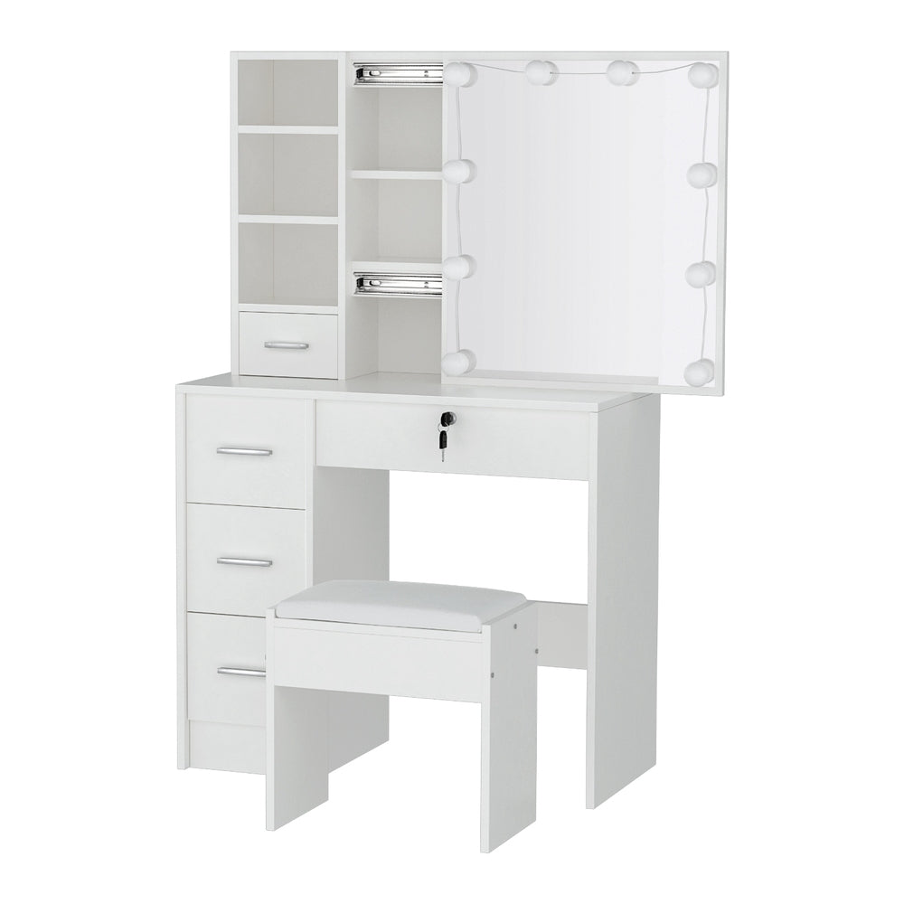 Byron Hollywood LED Dressing Table Set with Mirror & Stool