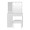 Byron Hollywood LED Dressing Table Set with Mirror & Stool