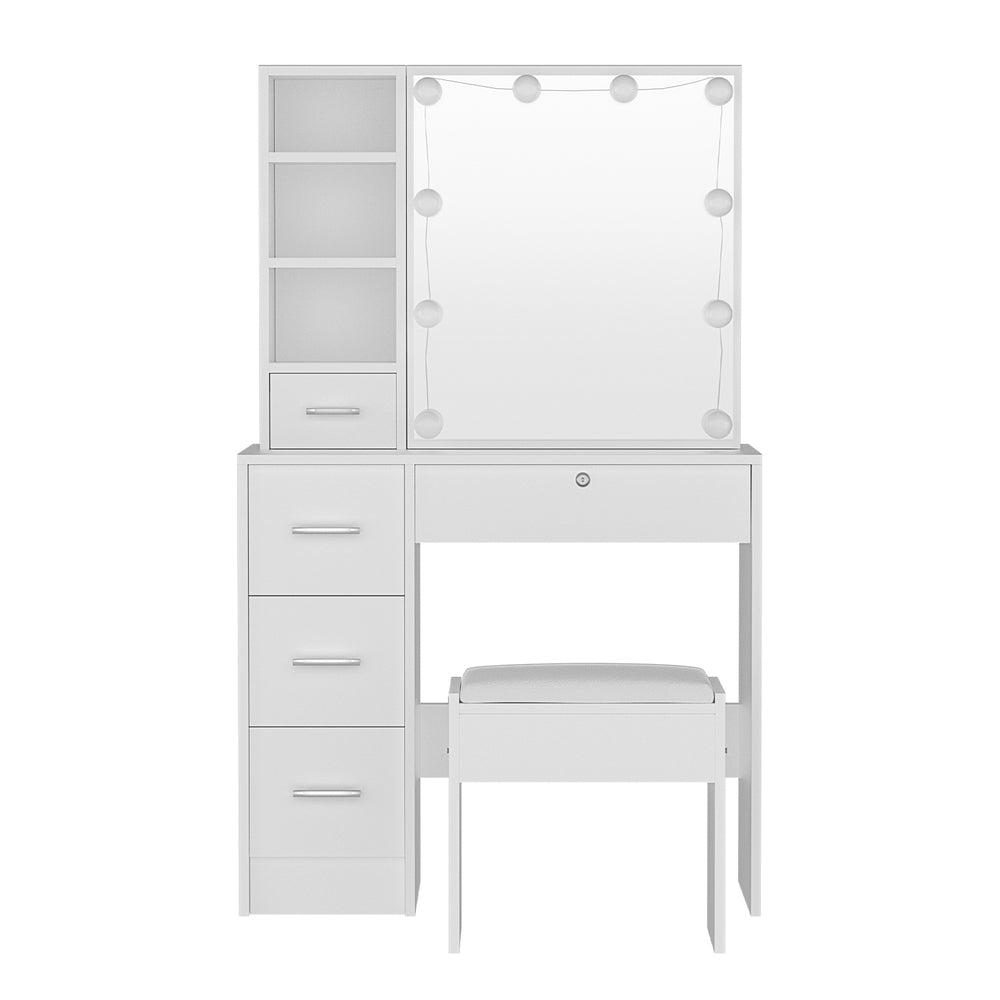 Byron Hollywood LED Dressing Table Set with Mirror & Stool
