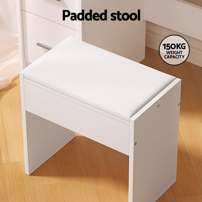 Byron Hollywood LED Dressing Table Set with Mirror & Stool