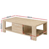 Artiss Coffee Table 1 Drawer Oak Maxi