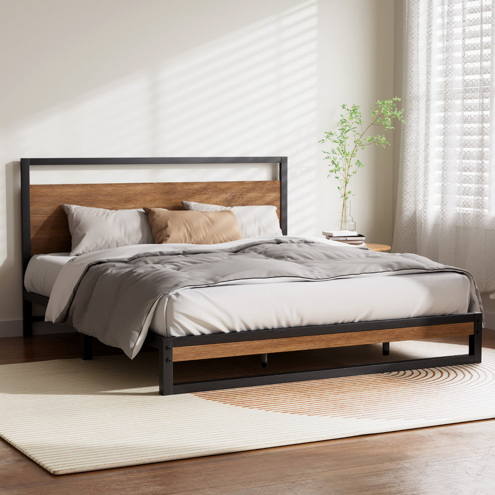 King Package – Industrial Bed Frame + Euro Top Bonnell Mattress