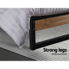 Outback Dane Industrial King Single Bed Frame – Black Steel & Dark Wood