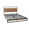 Outback Dane Industrial King Single Bed Frame – Black Steel & Dark Wood