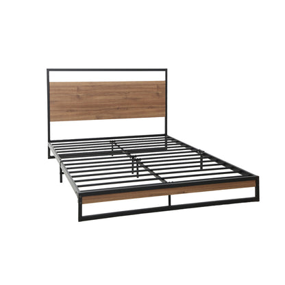 Dane Single Metal & Wood Bed Frame – Black