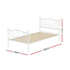 GROA Single Metal Bed Frame – White