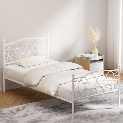 GROA Single Metal Bed Frame – White