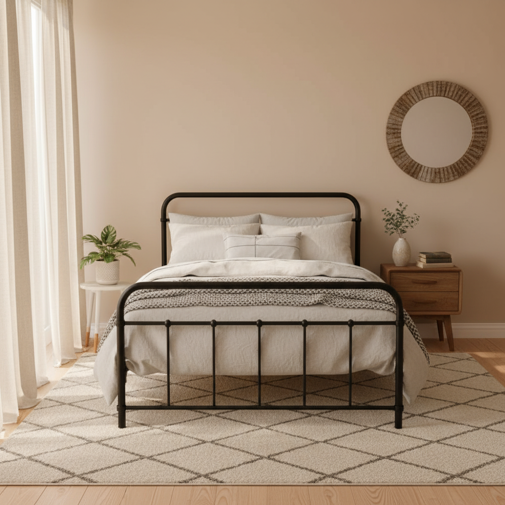 Harley King Single Metal Bed Frame – Black