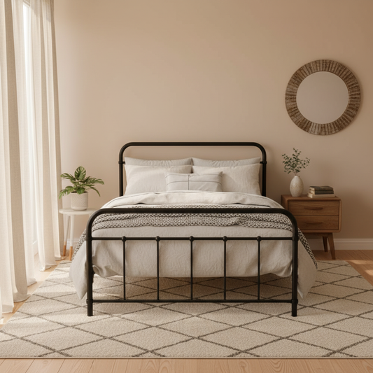 Harley King Single Metal Bed Frame – Black