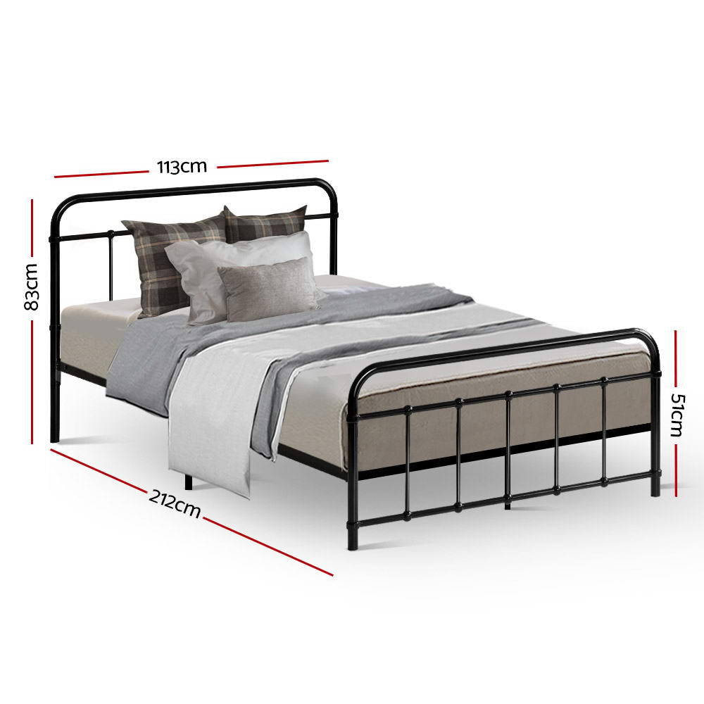 Harley King Single Metal Bed Frame – Black