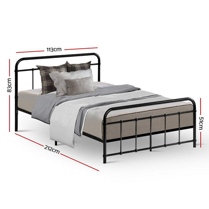 Harley King Single Metal Bed Frame – Black
