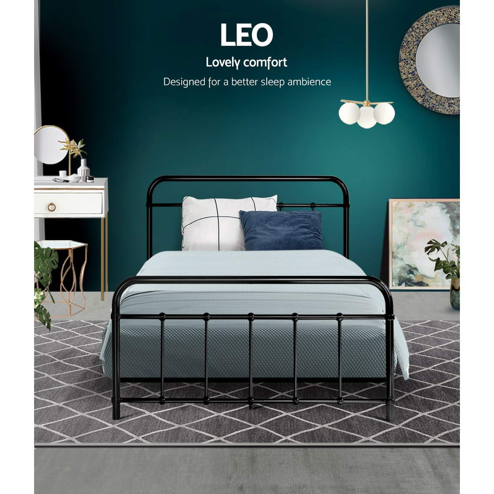 Harley King Single Metal Bed Frame – Black