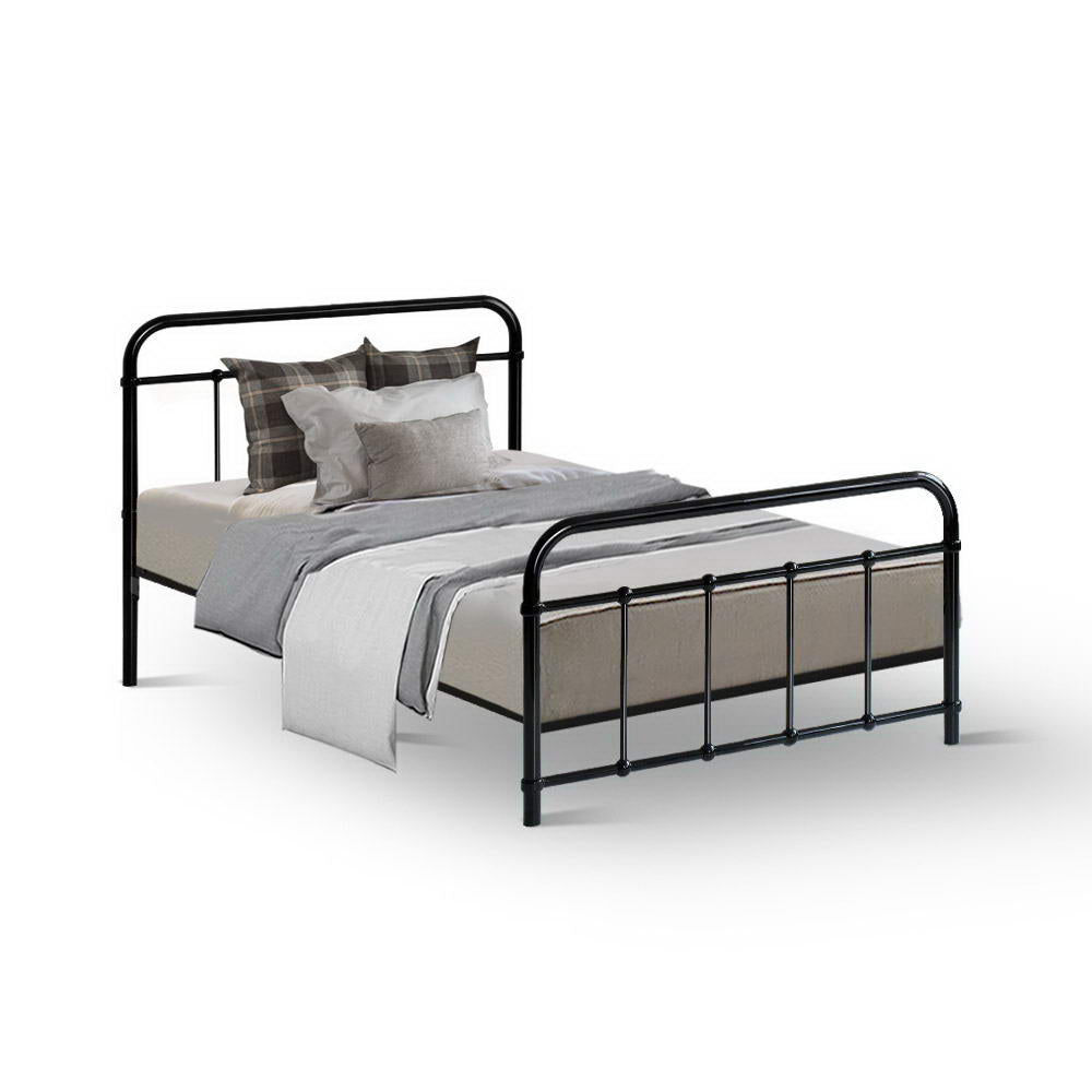 Leo Single Metal Bed Frame – Black