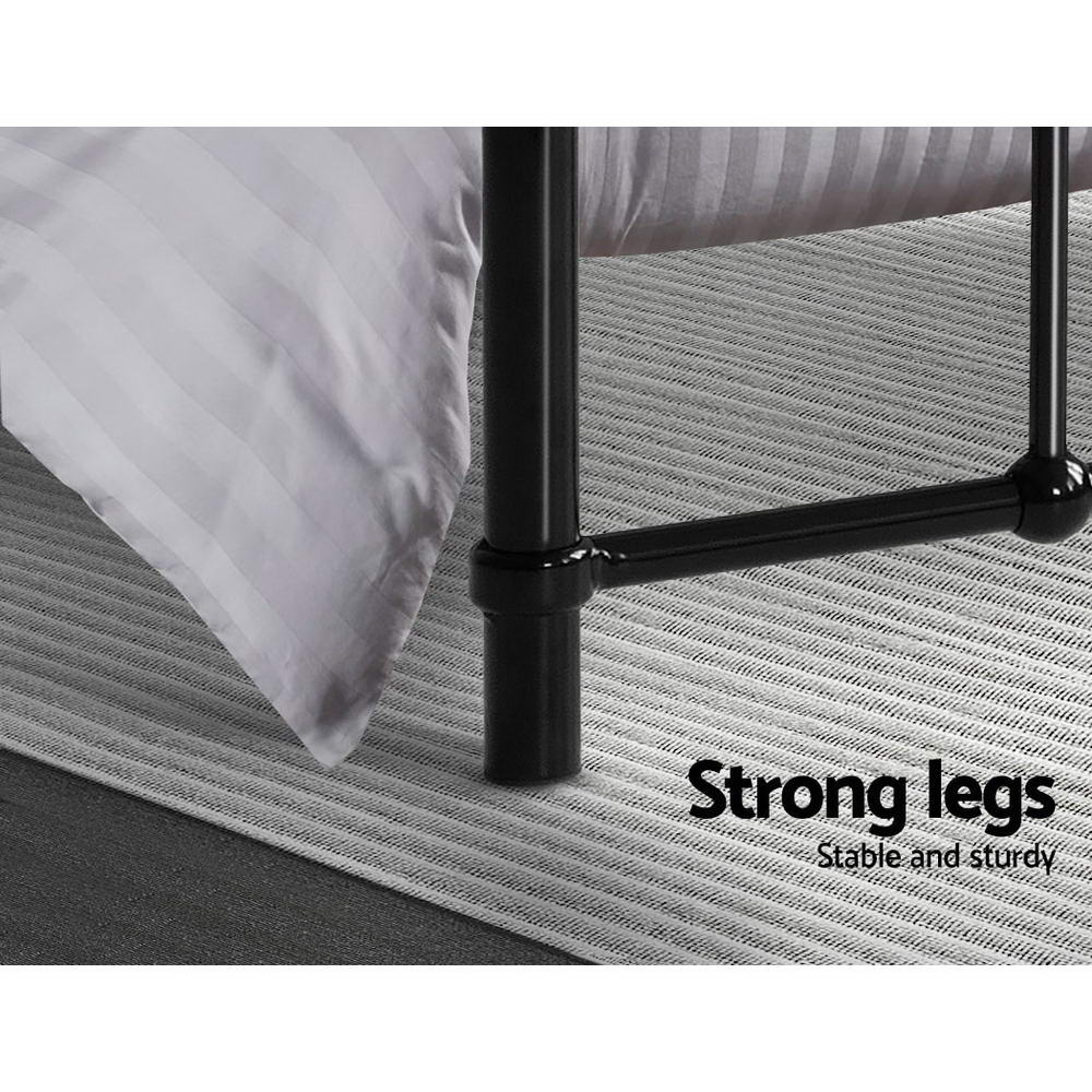 Leo Single Metal Bed Frame – Black