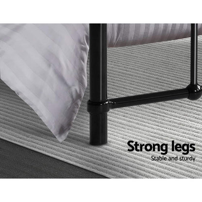 Leo Single Metal Bed Frame – Black