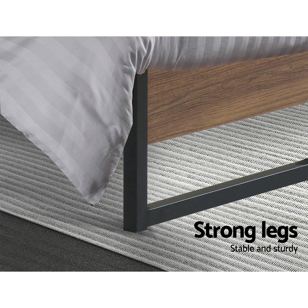 Ola Single Metal & Wood Bed Frame – Black