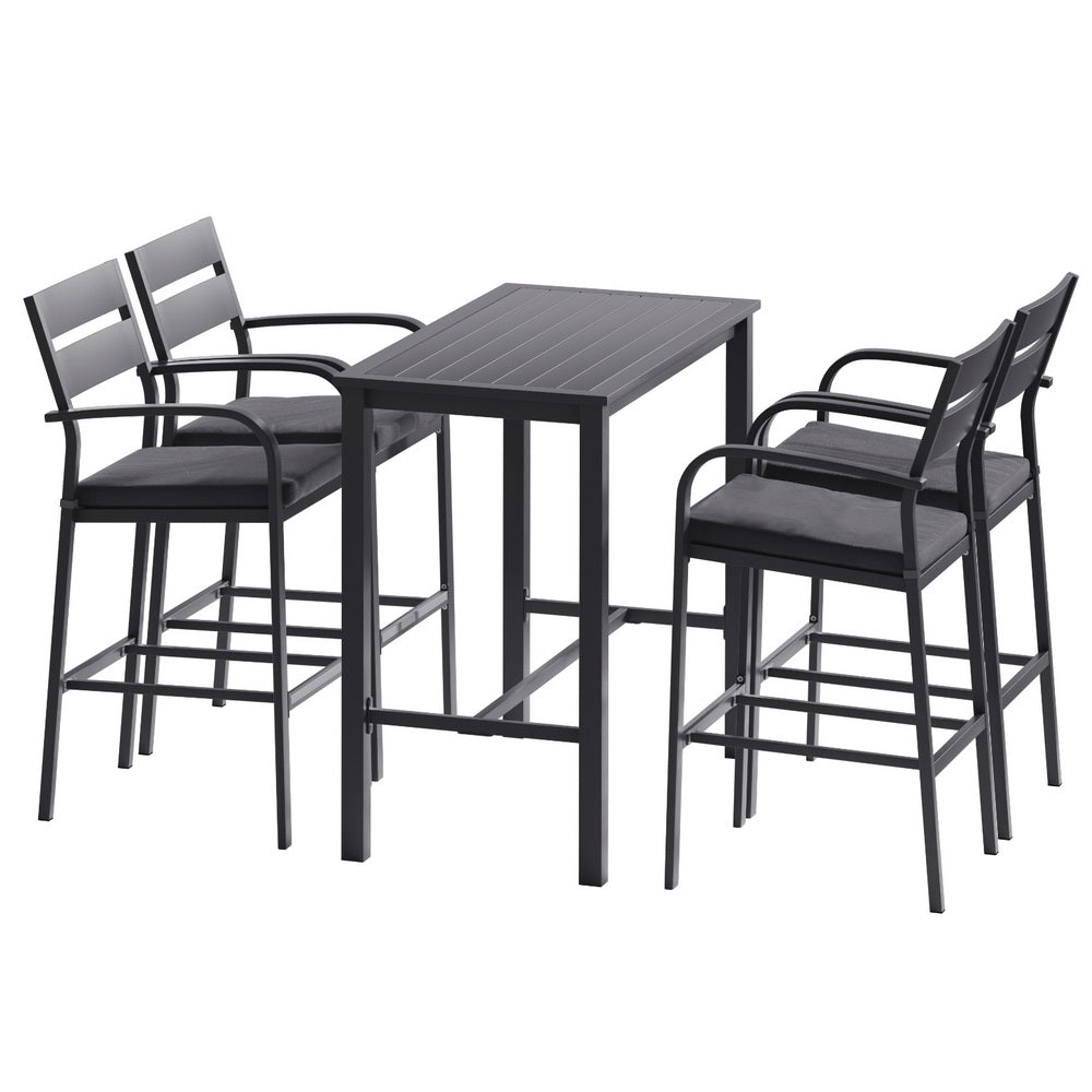 5PC Outdoor Bar Set - Black