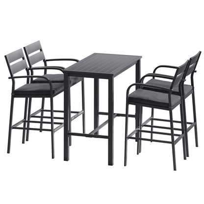 5PC Outdoor Bar Set - Black