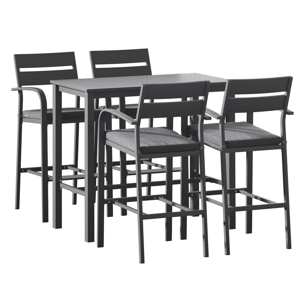 5PC Outdoor Bar Set - Black