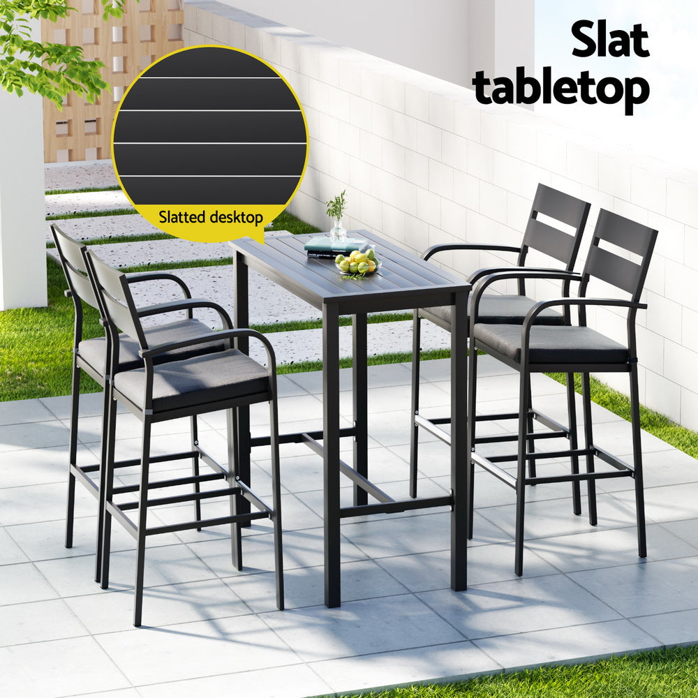 5PC Outdoor Bar Set - Black