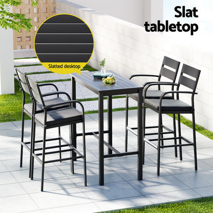 5PC Outdoor Bar Set - Black