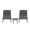 Gardeon 3PC Outdoor Bistro Set Patio Furniture Table and Chairs Steel Dining Chair
