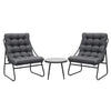 Gardeon 3PC Outdoor Bistro Set Patio Furniture Table and Chairs Steel Dining Chair