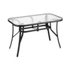 Gardeon Outdoor Dining Table 120x74x70cm – Black Steel &amp; Tempered Glass