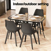 Gardeon Outdoor Dining Table 120x74x70cm – Black Steel &amp; Tempered Glass
