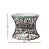 Gardeon Outdoor Lounge Setting Papasan Chair Wicker Table Garden Furniture Grey