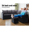9-Seater Wicker Outdoor Sofa Dining Set - Black