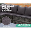 9-Seater Wicker Outdoor Sofa Dining Set - Grey