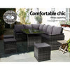 9-Seater Wicker Outdoor Sofa Dining Set - Grey