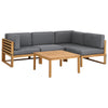 Gardeon 4-Piece Outdoor Sofa Set Wooden Couch Lounge Setting 5PCS