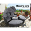 Gardeon Sun Lounge Setting Wicker Lounger Day Bed Patio Outdoor Furniture Black