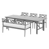 6-Seater Acacia Wood Outdoor Dining Set - Grey