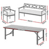 6-Seater Acacia Wood Outdoor Dining Set - Grey