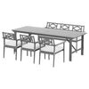 6-Seater Acacia Wood Outdoor Dining Set - Grey