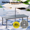 6-Seater Acacia Wood Outdoor Dining Set - Grey