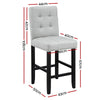 Artiss 4x Bar Stools Kitchen Dining Chairs Counter Fabric Stool Wooden Ada Grey